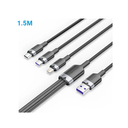 VENTION CTRBG Cotton Braided 3-in-1 USB 2.0 6A Cable - 1.5M